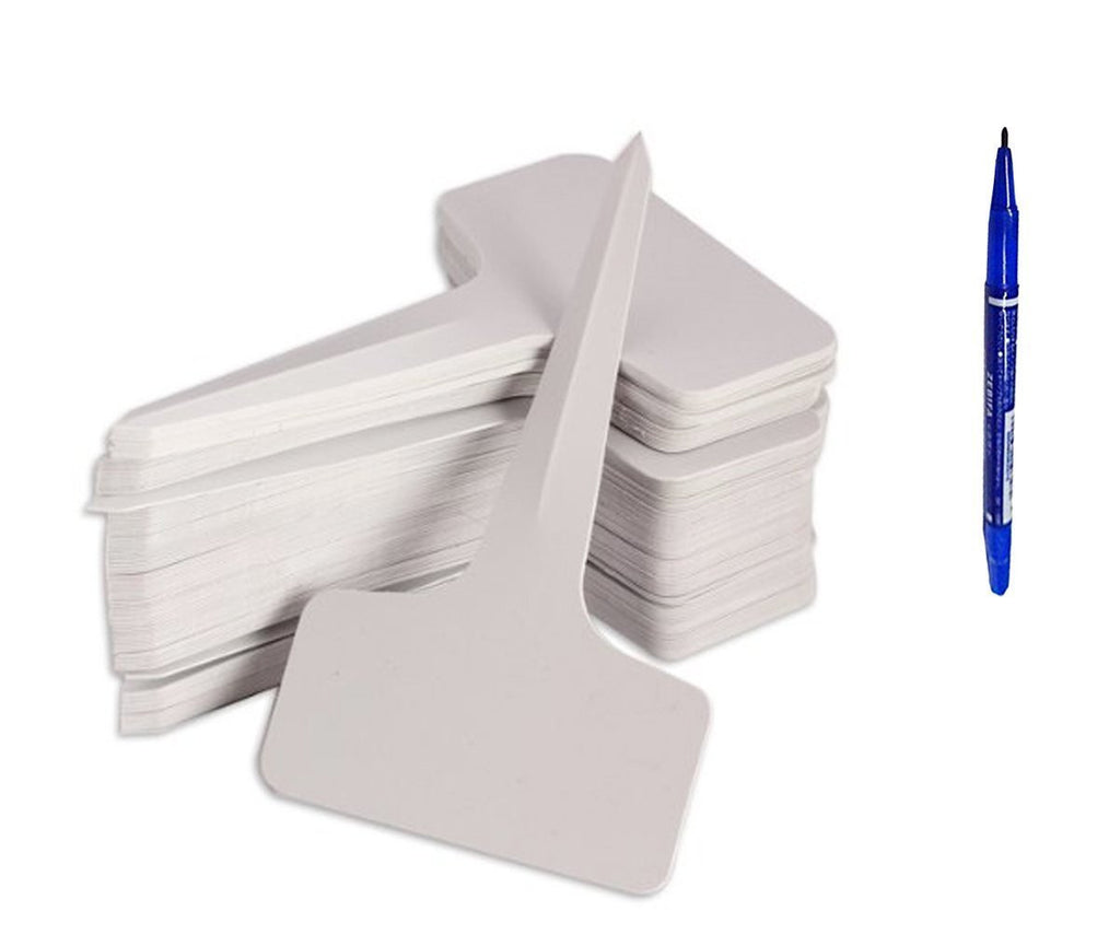 100PCS 6 x10cm Plastic Waterproof Plant Nursery Garden Labels T-type Tags Markers Plant Stakes Re-Usable Plant Labels