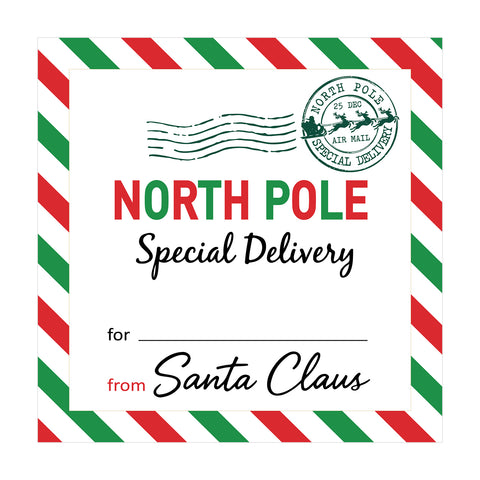 Alynta Christmas Gift Tags Stickers - 120Pcs from Santa Gift Tags Labels 2.5 Inch Personalized North Pole Stickers Holiday Sticker for Christmas Presents Envelope Seals Cards (Special Delivery)