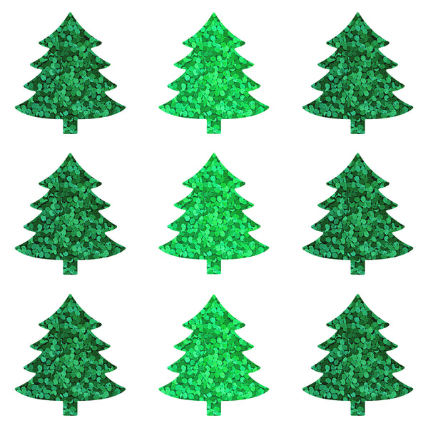 Alynta 600Pcs Christmas Tree Stickers - Holographic Christmas Envelope Stickers 1.5 Inch Waterproof Self-Adhesive Xmas Tree Labels Sticker Xmas Sticker for Envelope Seals Cards Party Decorations