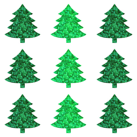 Alynta 600Pcs Christmas Tree Stickers - Holographic Christmas Envelope Stickers 1.5 Inch Waterproof Self-Adhesive Xmas Tree Labels Sticker Xmas Sticker for Envelope Seals Cards Party Decorations
