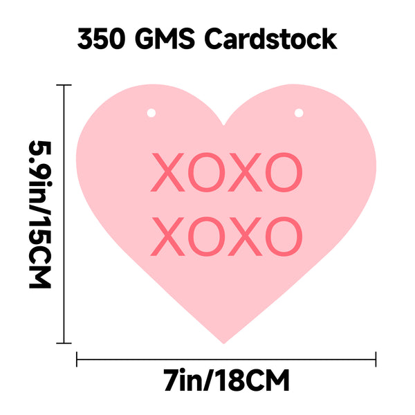 Valentines Conversation Hearts Candy Banner No DIY Valentines Day Heart Garland with 16Pcs Heart, 2Pack Pre-Strung Valentines Garland Heart Banner for Valentine's Day Heart Decorations (Multicolor)