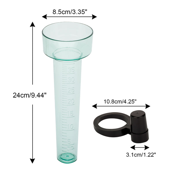 KINGLAKE Rain Gauges Plastic Rain Collector for Outdoor Garden, Clear Light Green