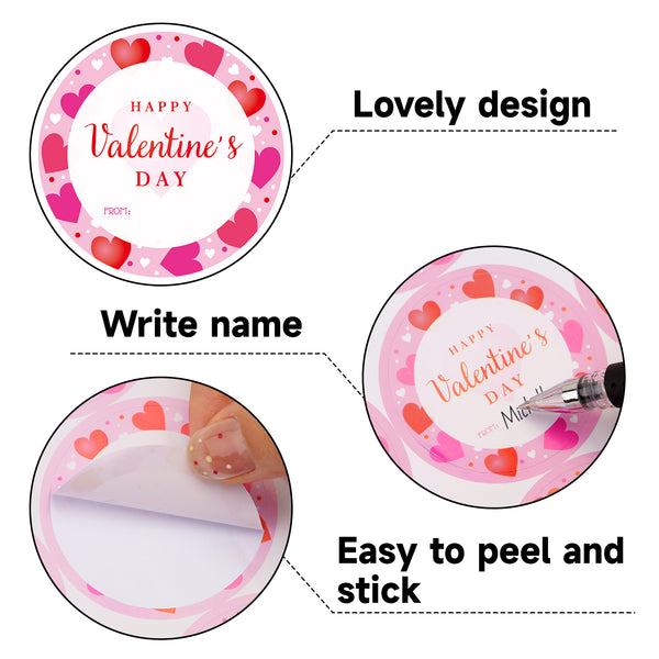 Happy Valentines Day Stickers Valentines Stickers 2 Inch Valentines Day Stickers 60Pcs Valentines Design from Label Stickers for Envelope Seal Card Valentines Day Decorations