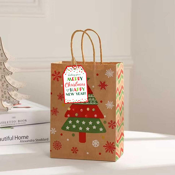 Christmas Gift Tags Merry Christmas Gift Tags with String 50 PCS Xmas Gift Tags Holiday Design Tags White Christmas Tags for Christmas Presents, Gift Wrapping, Christmas Decoration (New Year)