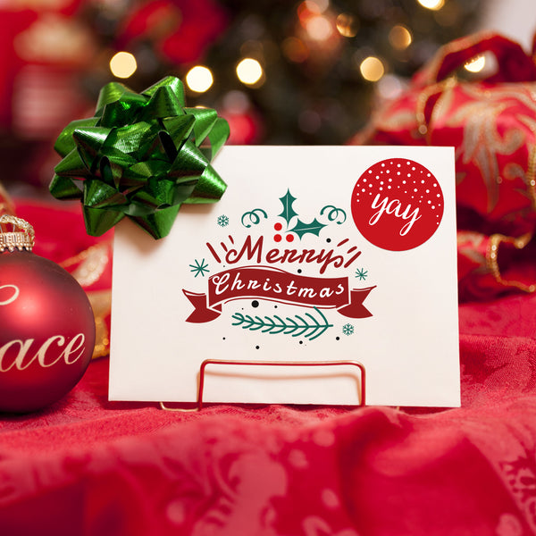 KINGLAKE GARDEN Christmas Stickers Happy Holiday Stickers Labels 2 Inch Large Joy Christmas Stickers 120Pcs Round Christmas Card Stickers Xmas Stickers for Envelope Seals, Card, Ornament (Joy)