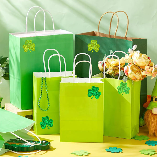 St. Patrick's Day Stickers 600 Pcs Laser Shamrock Stickers 1.5 Inch 3 Colors St. Patrick's Stickers Irish Stickers Clover Stickers for Envelope Seal Card St. Patrick's Day Decoration