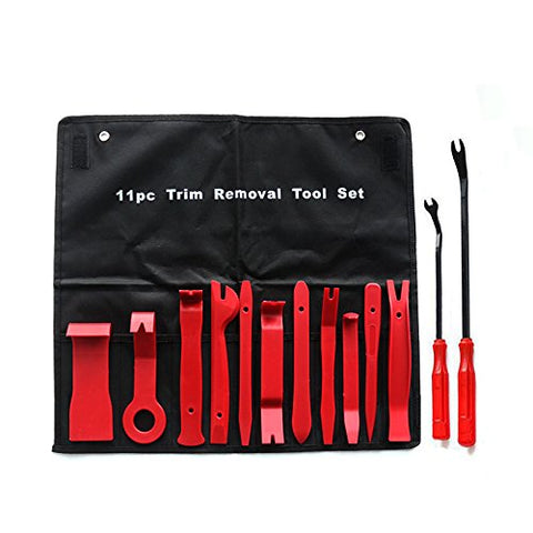 Panel Removal Tool - 13 Pcs Auto Trim Upholstery Removal Kit Door Trim Molding Dash Panel Car Radio Door Clip Panel Auto Body Repair Window Molding Tools Fastener Remover +Bag