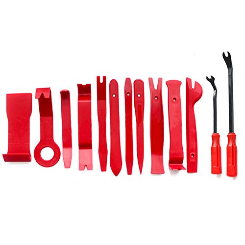 Panel Removal Tool - 13 Pcs Auto Trim Upholstery Removal Kit Door Trim Molding Dash Panel Car Radio Door Clip Panel Auto Body Repair Window Molding Tools Fastener Remover +Bag