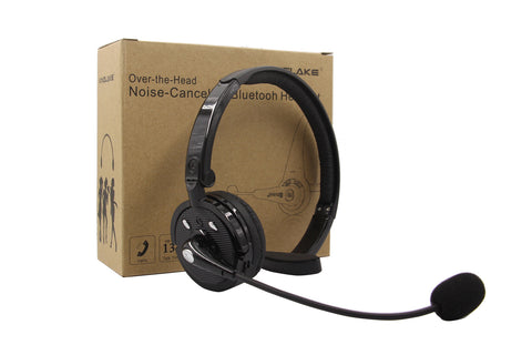 KINGLAKE Wireless Headset Wireless Cellular Phone Headsets with Microphone for PC, Noise Cancel Mic, On Ear Headphone Bluetooth 5.0 34H for Trucker Home Office Online Class Call Center Black