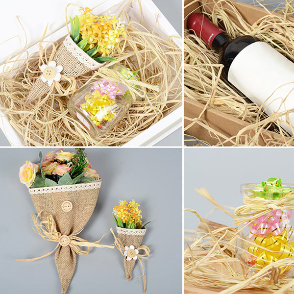 300g Natural Raffia Bundles for Crafts Decoration Weaving Florist Bouquets Garden Use, 6 pack x 50 g