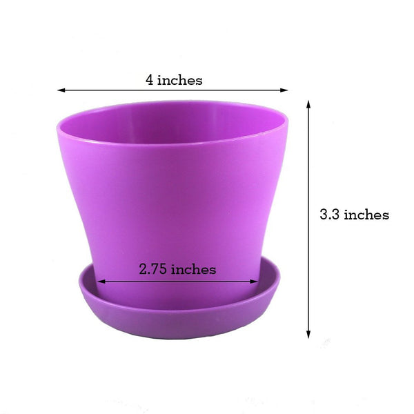 8 Pcs 4" Plastic Plant Flower Seedlings Nursery Pot/Pots Planter Colorful Flower Plant Container Seed Starting Pots with Pallet,8 Colors