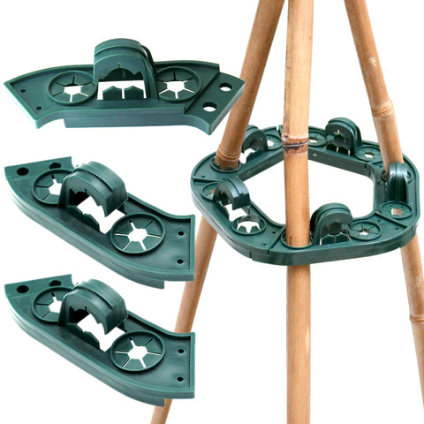 KINGLAKE 2Pcs Sweet Pea Bean Supports Bamboo Cane Wigwam Holder Grip Plant Climbing Support Cane Connector, 10 x Segments
