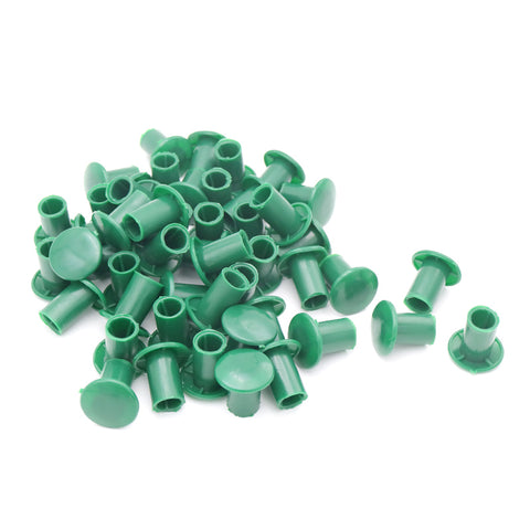 50 Pcs Green Round Rubber Bamboo Cane Caps Garden Cane Topper Protectors