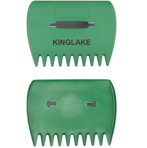 KINGLAKE Green Garden Yard Leaf Scoops, Leaf Collector Grabs Grass Grabbers Leaves Pick Up Hand Rakes for Garden Leaf Rubbish Collect Grass Lawn Cuttings Green
