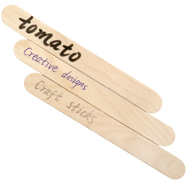 100 Pcs 6 Inch Natural Wood Sticks Wooden Plant Labels Lollipop Popsicle Sticks for Crafts Homemade DIY Making Plant Markers