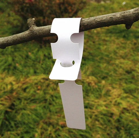 200pcs White Plastic Plant Tree Tags Garden Lables 2x20cm Wrap Around Hanging Tags Nursery Garden Stakes Large Writing Surface