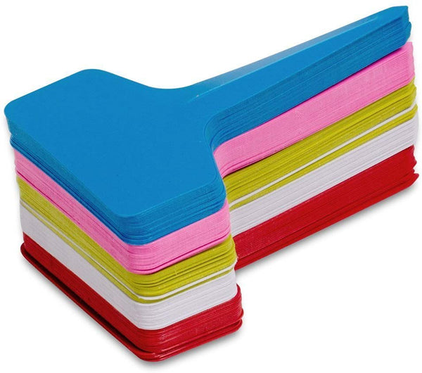 500 Pcs T-type Plant Tags Labels Plastic Garden Markers Waterproof, 5 Colors