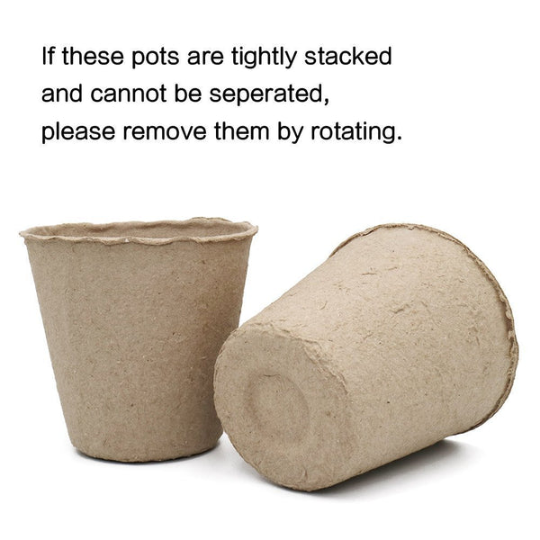 100 Pcs 3 Inch Seeds Starter Peat Pots,Transplant Seedlings Pots,Biodegradable Pots with 100 Pcs Plastic Plant labels 1 x 5 cm