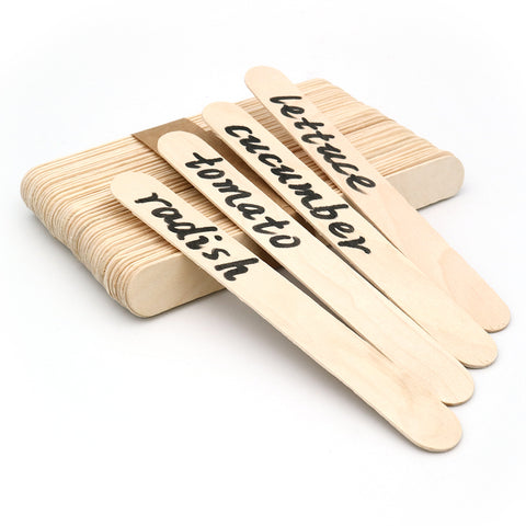 100 Pcs 6 Inch Natural Wood Sticks Wooden Plant Labels Lollipop Popsicle Sticks for Crafts Homemade DIY Making Plant Markers