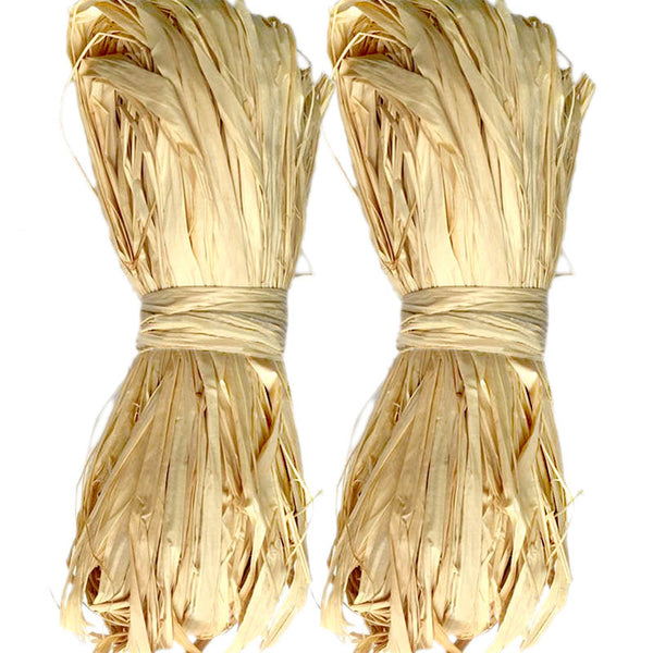 KINGLAKE 100g Natural Raffia for Florist Bouquets Decoration Crafts Weaving Garden Use,2 Pack x 50 g